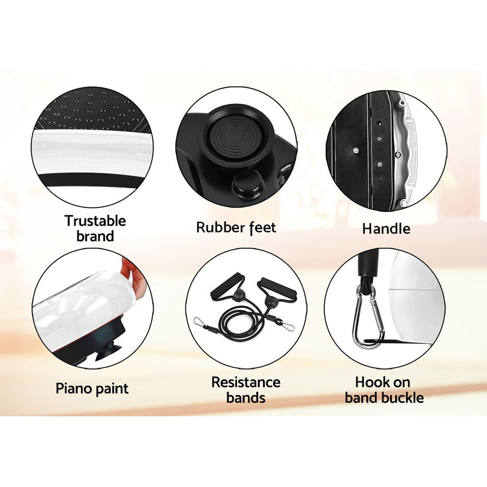 Vibration Exercise Machines: Everfit Vibration Machine Platform Vibrator Resistance Rope Home Fitness White