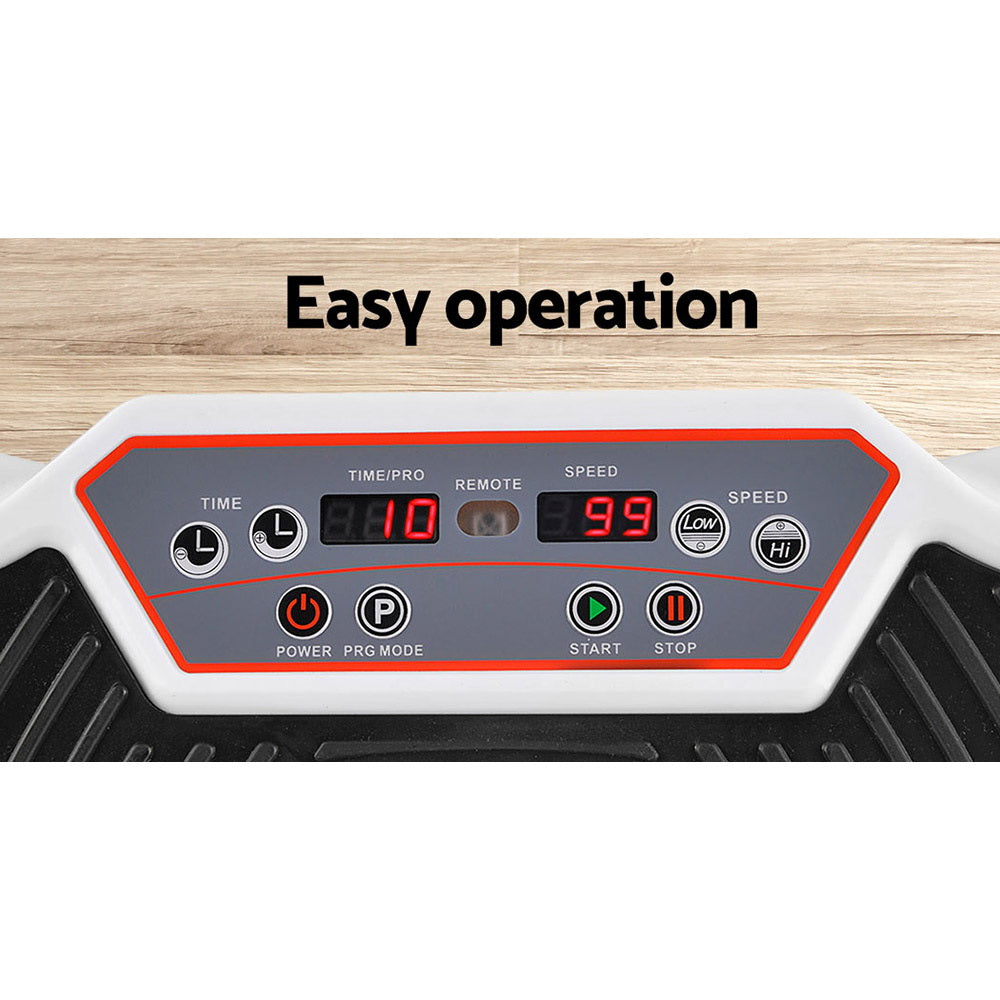Vibration Exercise Machines: Everfit Vibration Machine Platform Vibrator Resistance Rope Home Fitness White