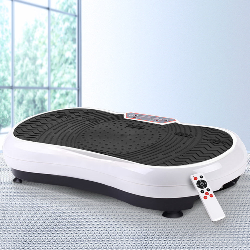 Vibration Exercise Machines: Everfit Vibration Machine Platform Vibrator Resistance Rope Home Fitness White