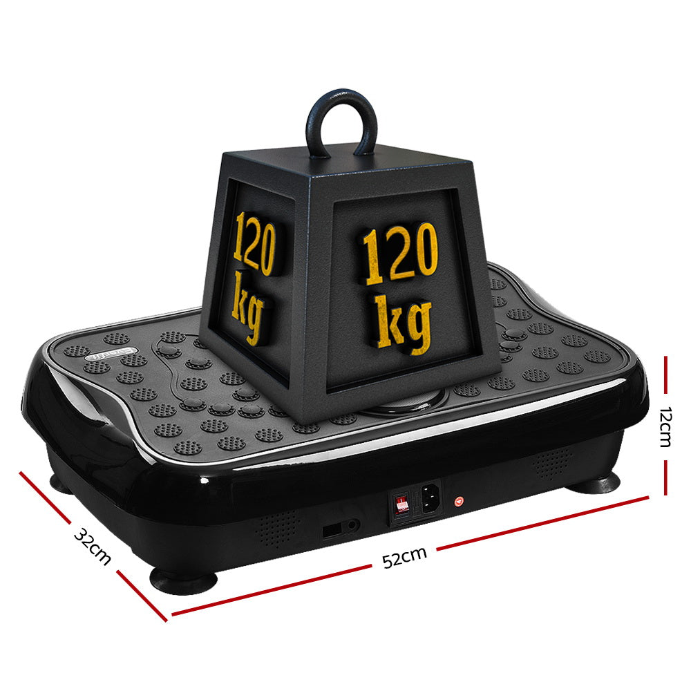 Vibration Exercise Machines: Everfit Vibration Machine Platform Vibrator With Resistance Rope Home Gym Black