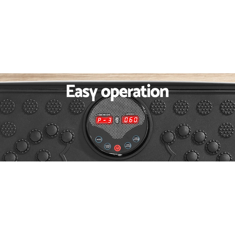 Vibration Exercise Machines: Everfit Vibration Machine Platform Vibrator With Resistance Rope Home Gym Black