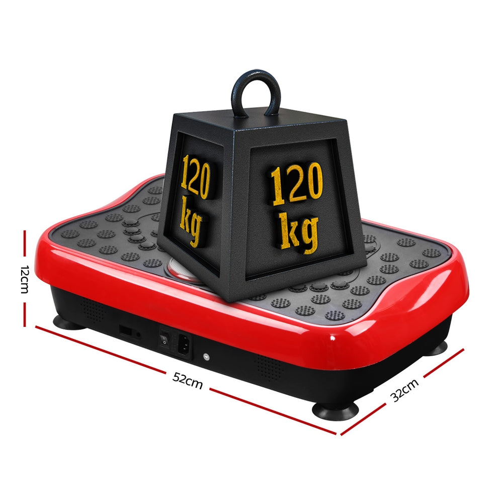 Vibration Exercise Machines: Everfit Vibration Machine Platform Vibrator with Resistance Rope Home Gym Red