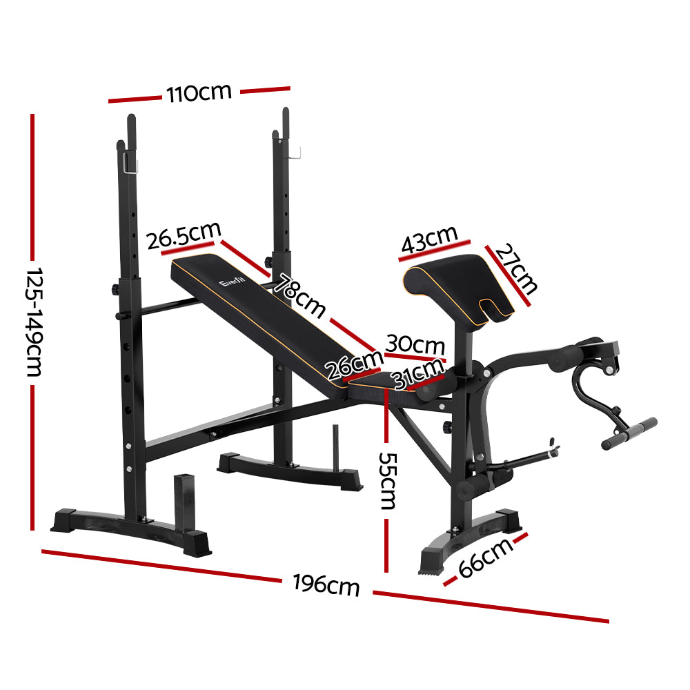 Exercise Benches: Everfit Weight Bench 10 in 1 Bench Press Home Gym Station 330kg Capacity