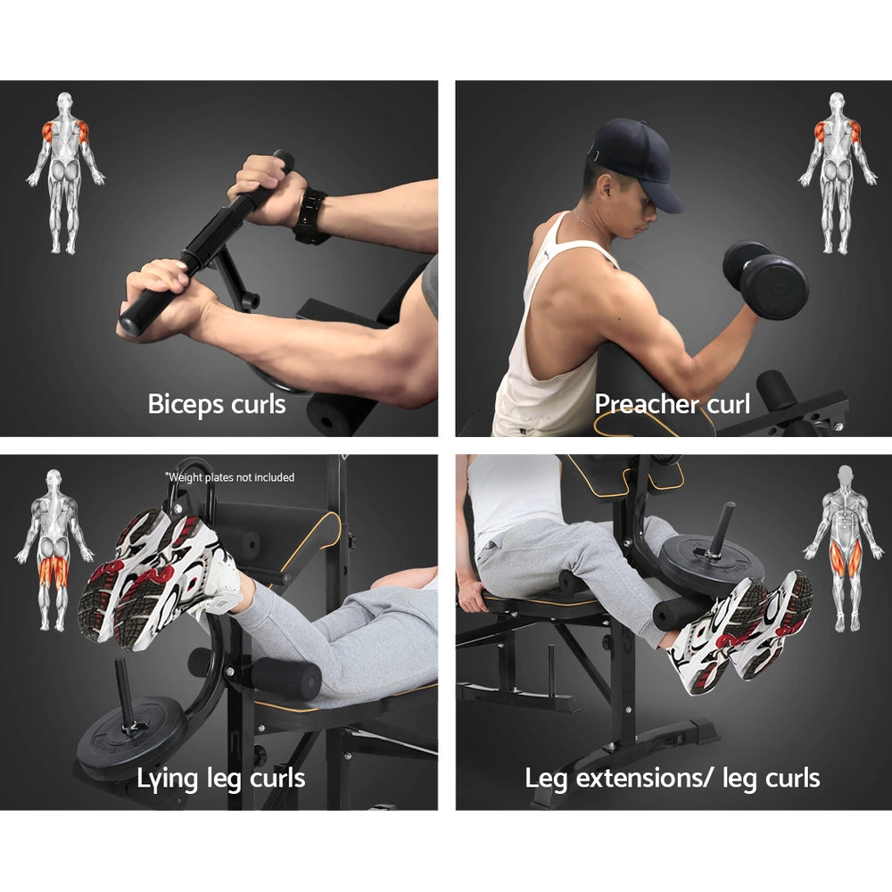 Exercise Benches: Everfit Weight Bench 10 in 1 Bench Press Home Gym Station 330kg Capacity