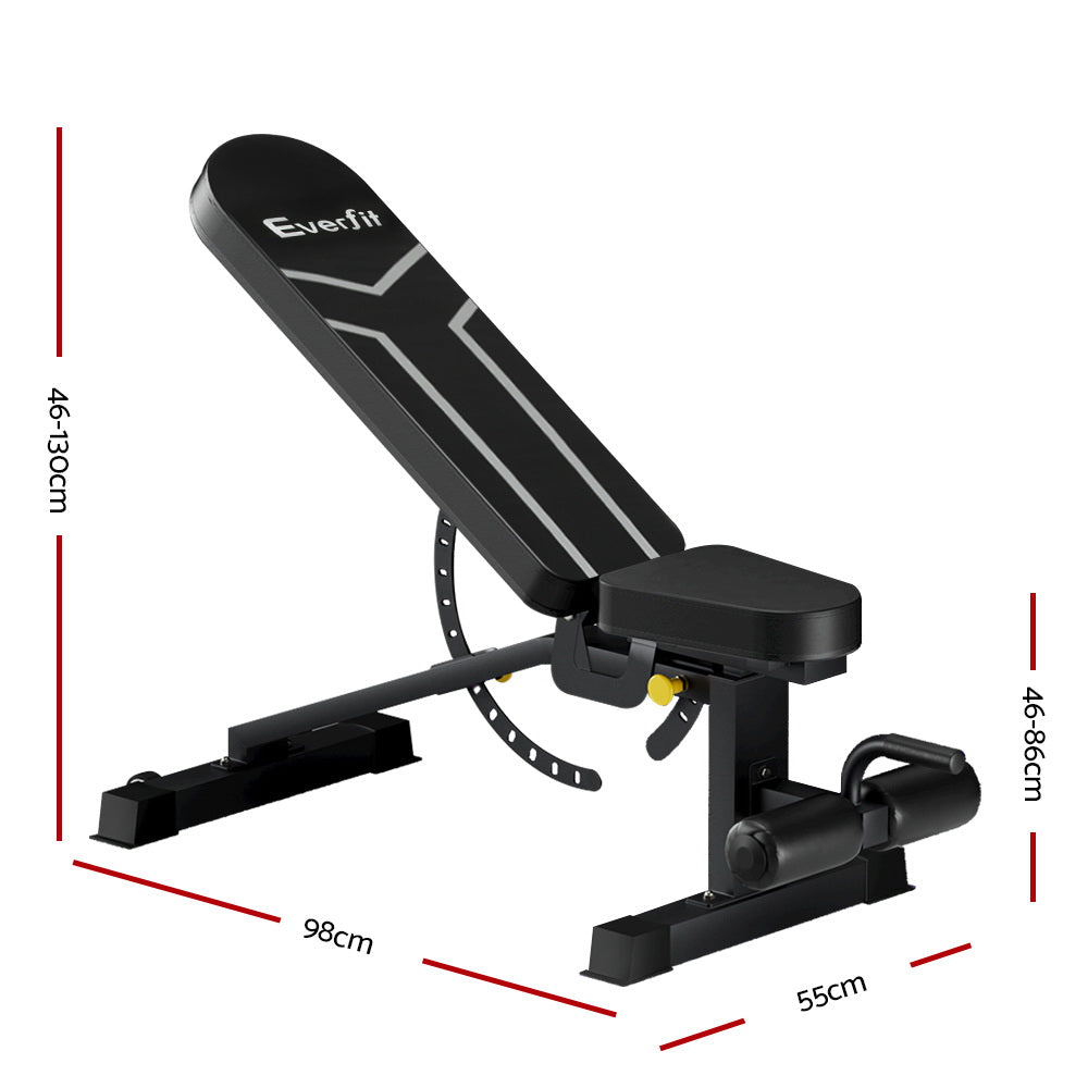 Exercise Benches: Everfit Weight Bench Adjustable FID Bench Press Home Gym 450kg Capacity