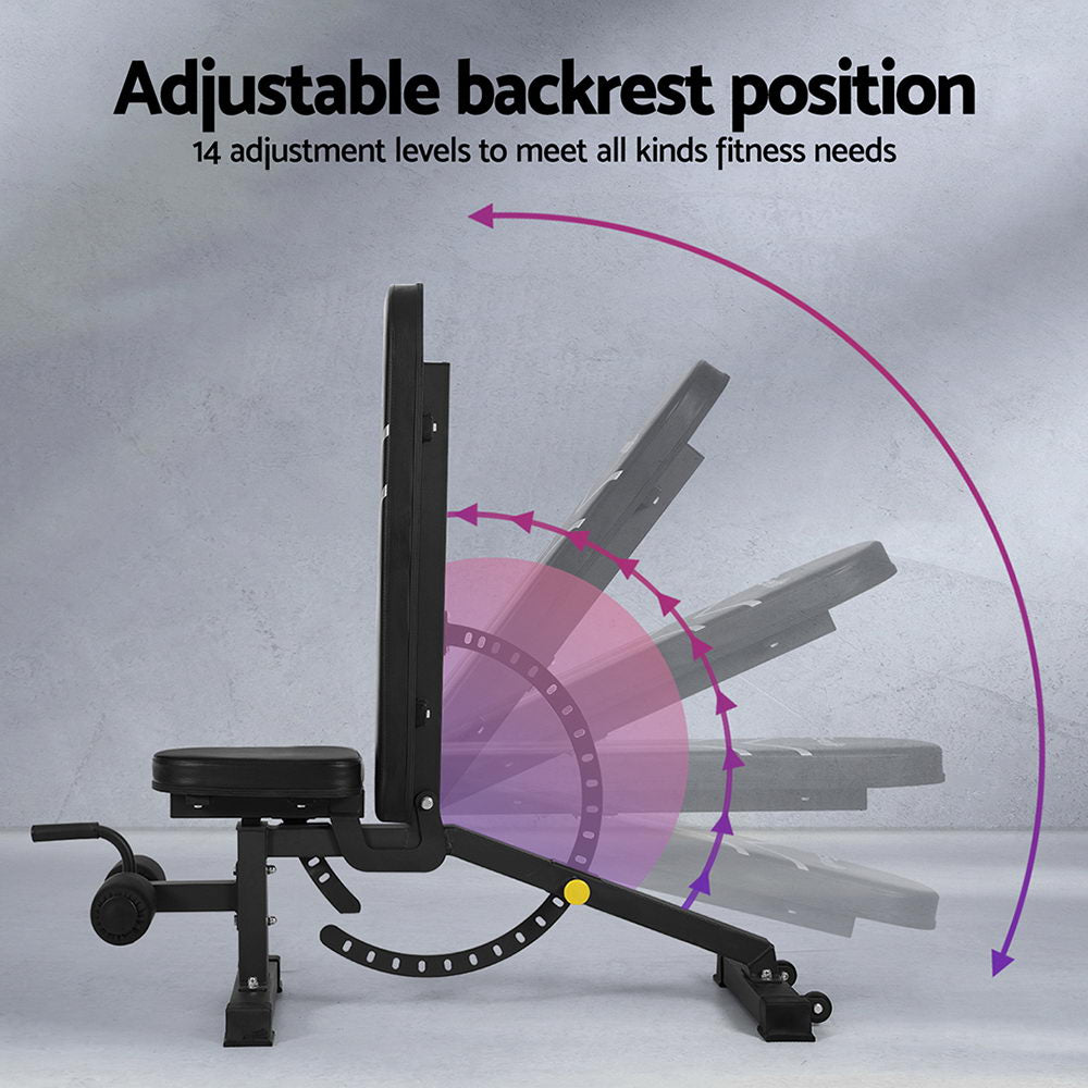 Exercise Benches: Everfit Weight Bench Adjustable FID Bench Press Home Gym 450kg Capacity