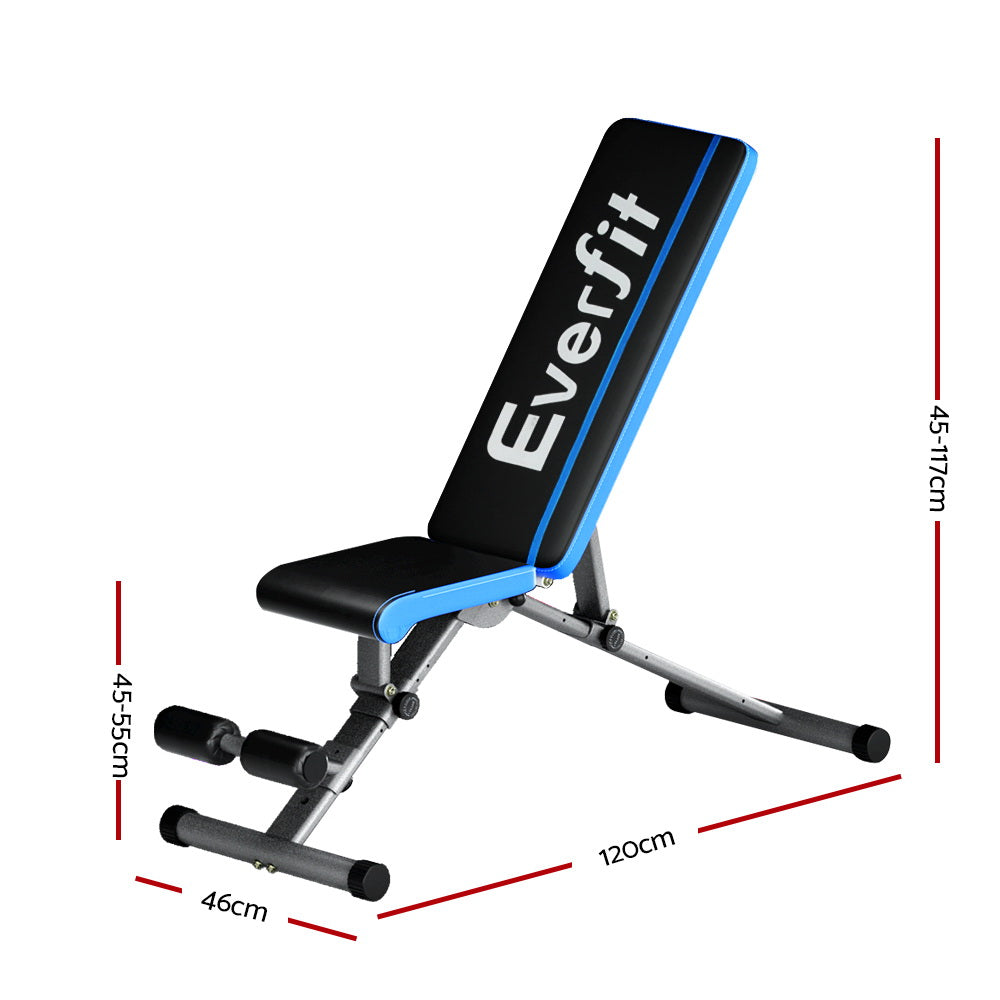 Exercise Benches: Everfit Weight Bench Adjustable FID Bench Press Home Gym 330kg Capacity
