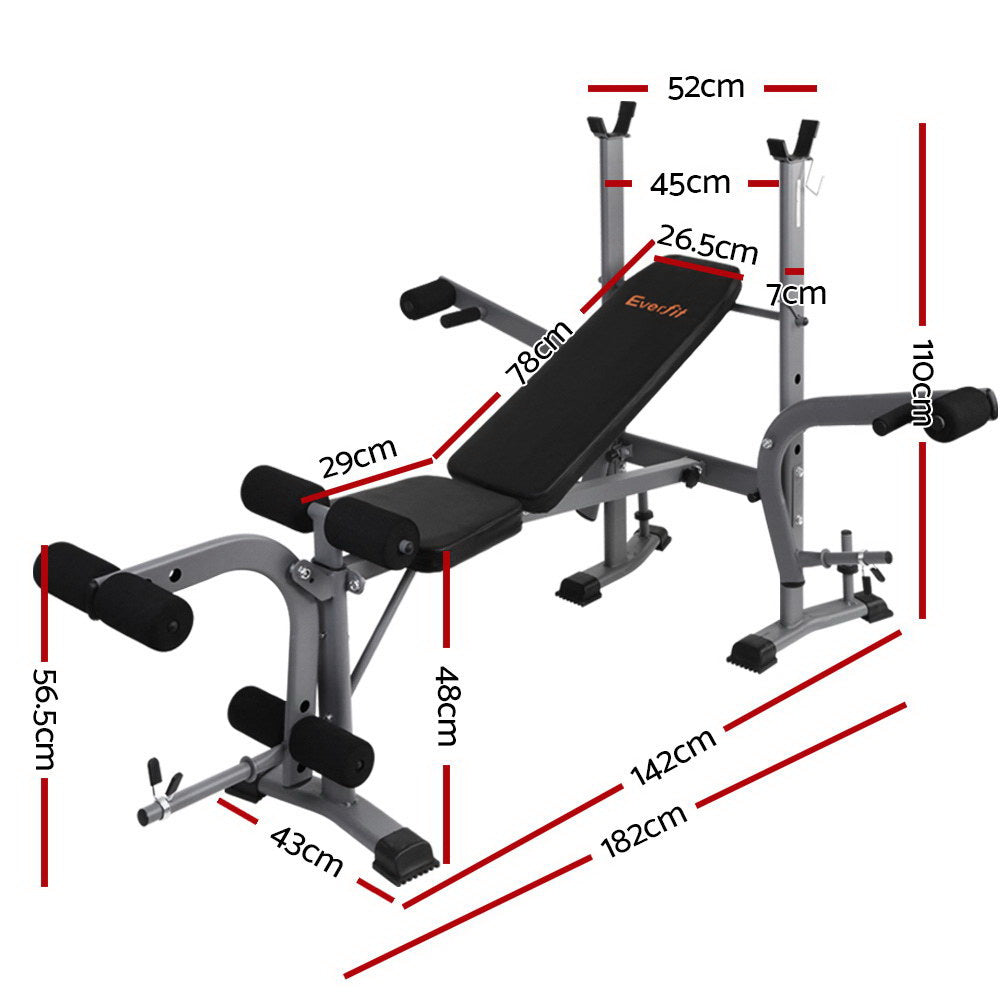 Exercise Benches: Everfit Weight Bench 8 in 1 Bench Press Adjustable Home Gym Station 200kg