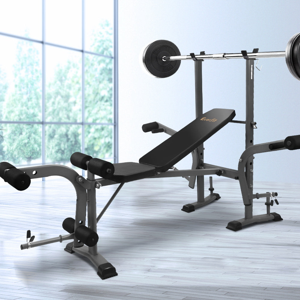 Exercise Benches: Everfit Weight Bench 8 in 1 Bench Press Adjustable Home Gym Station 200kg