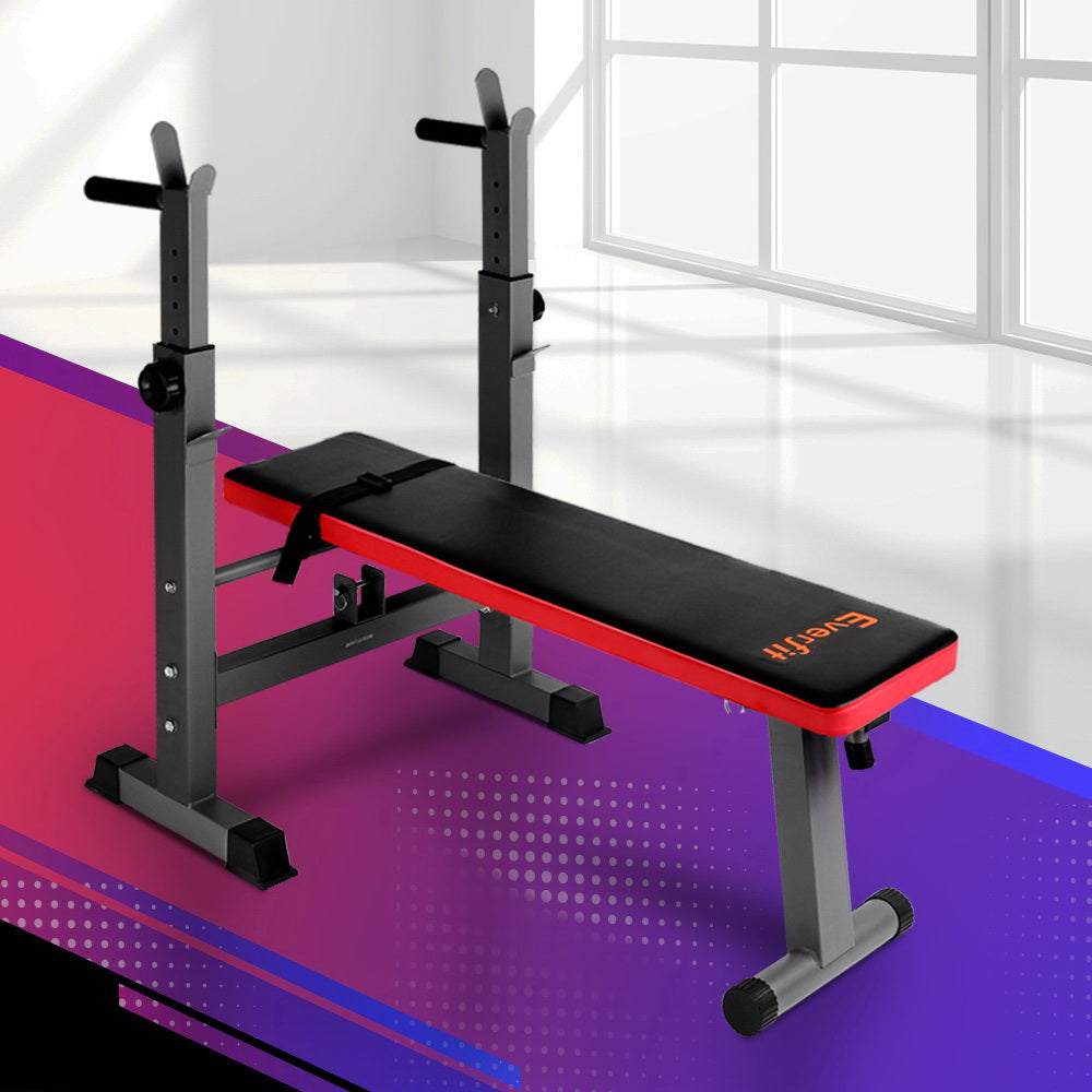 Exercise Benches: Everfit Weight Bench Squat Rack Bench Press Home Gym Equipment 200kg