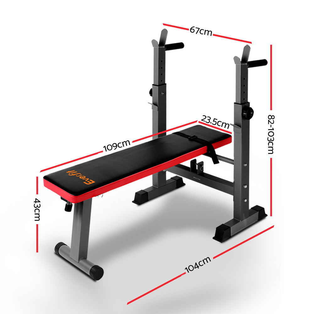 Exercise Benches: Everfit Weight Bench Squat Rack Bench Press Home Gym Equipment 200kg