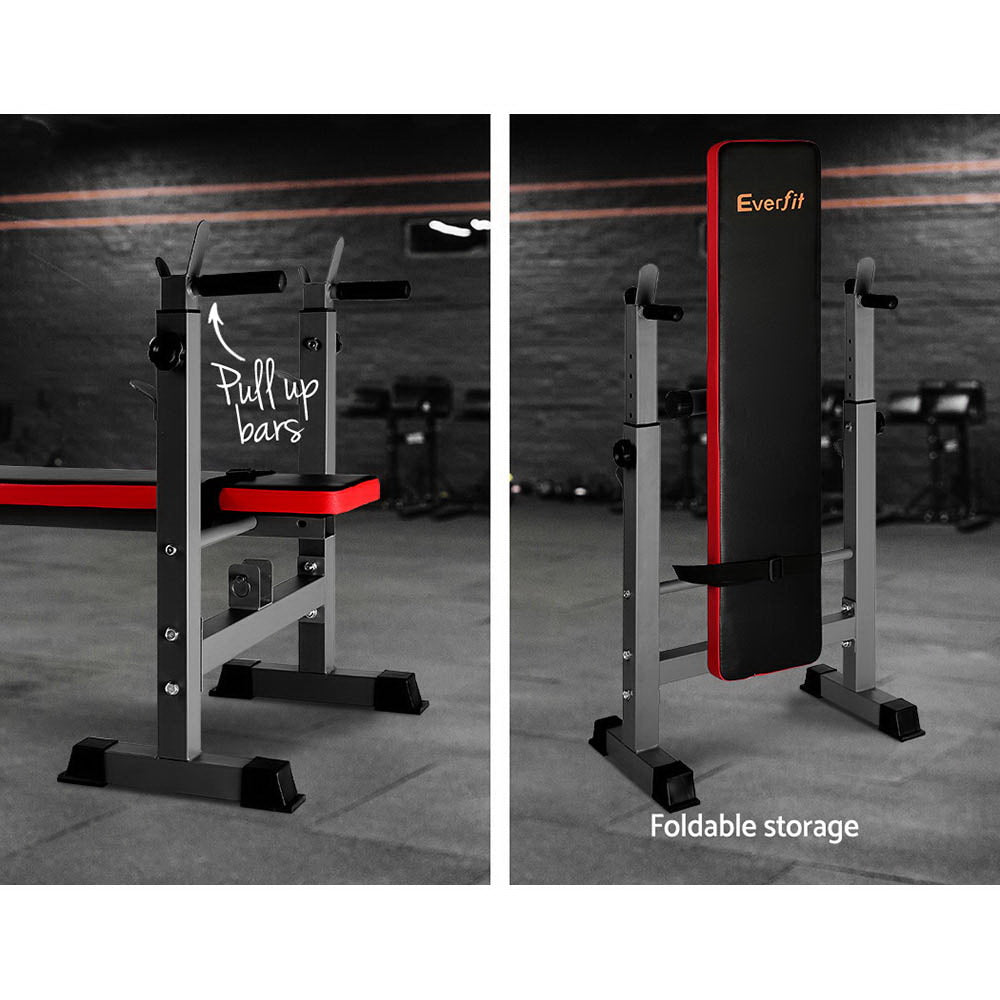 Exercise Benches: Everfit Weight Bench Squat Rack Bench Press Home Gym Equipment 200kg