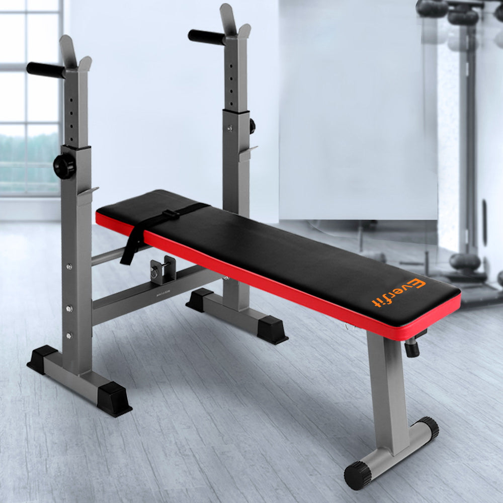 Exercise Benches: Everfit Weight Bench Squat Rack Bench Press Home Gym Equipment 200kg