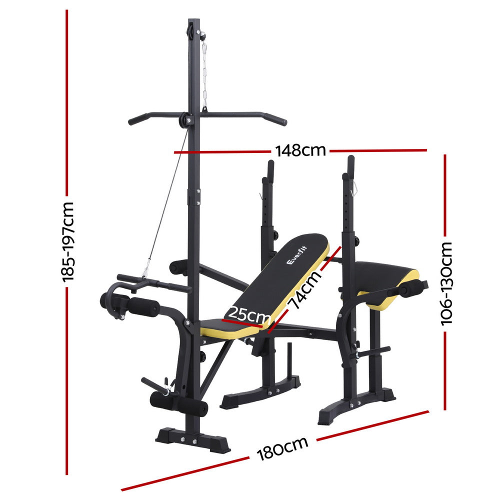 Gym Equipment & Accessories: Everfit  Weight Bench 14in1 Press Multi-Station Fitness Home Gym Equipment