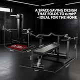 Gym Equipment & Accessories: Everfit Chest Press Machine Home Gym Equipment Folding Workout Bench with Independent Arms Black