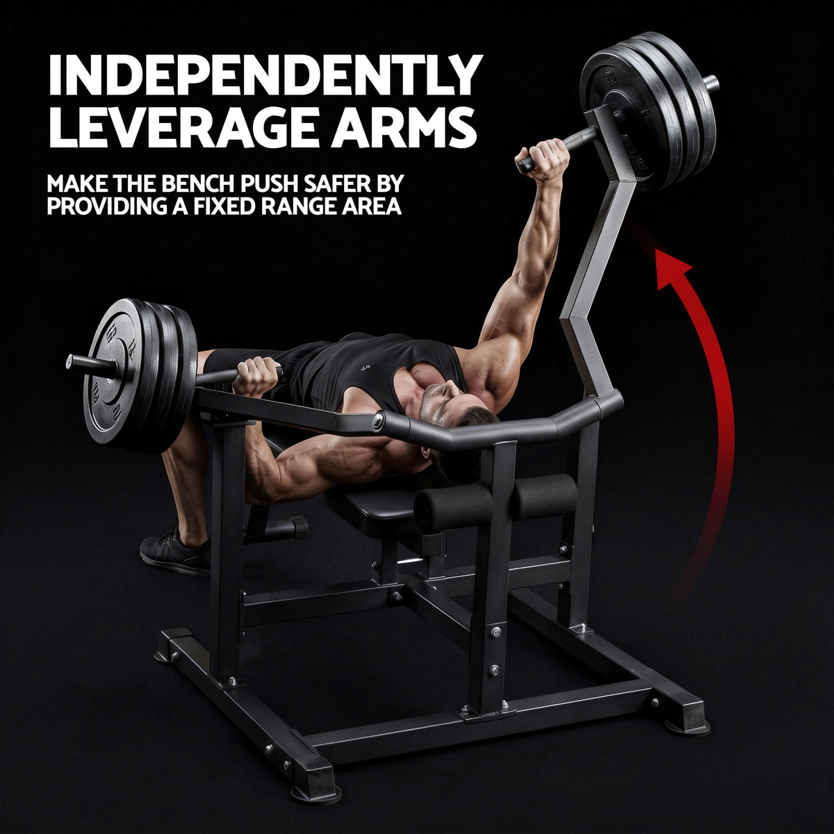 Everfit Chest Press Machine Home Gym Equipment Folding Workout, Black