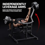 Gym Equipment & Accessories: Everfit Chest Press Machine Home Gym Equipment Folding Workout Bench with Independent Arms Black