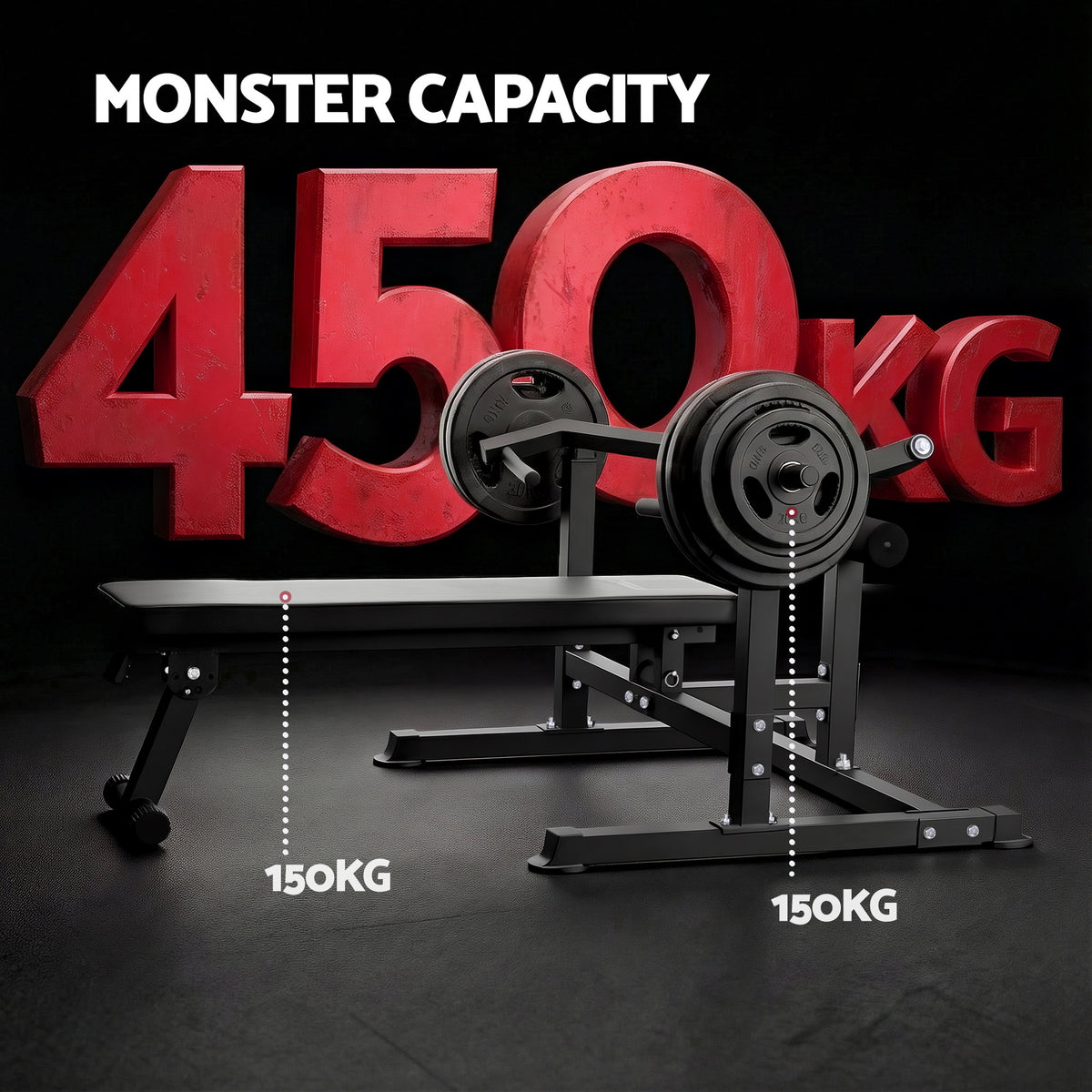 Everfit Chest Press Machine Home Gym Equipment Folding Workout, Black