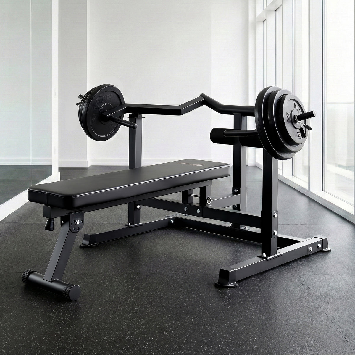 Everfit Chest Press Machine Home Gym Equipment Folding Workout, Black
