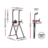 Weightlifting Machines & Racks: Everfit Chin Up Tower Pull Up Station Adjustable Dip Station Folding Home Gym Black