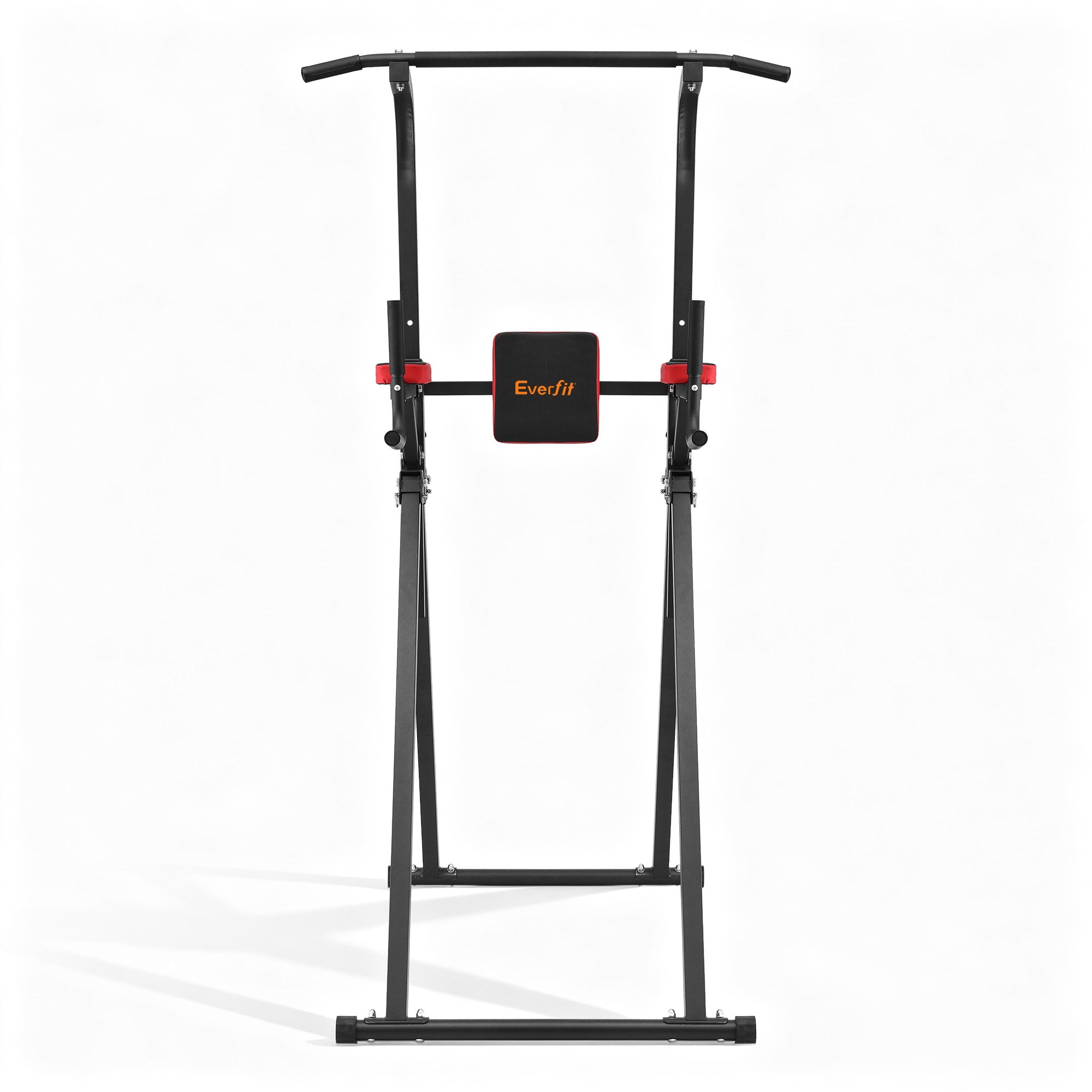 Weightlifting Machines & Racks: Everfit Chin Up Tower Pull Up Station Adjustable Dip Station Folding Home Gym Black