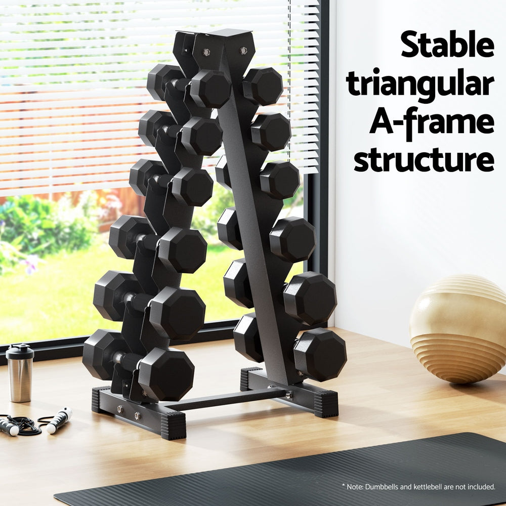 Free Weights: Everfit Dumbbells Rack 6 Tier Dumbbell Stand Home Gym Storage 200kg Capacity