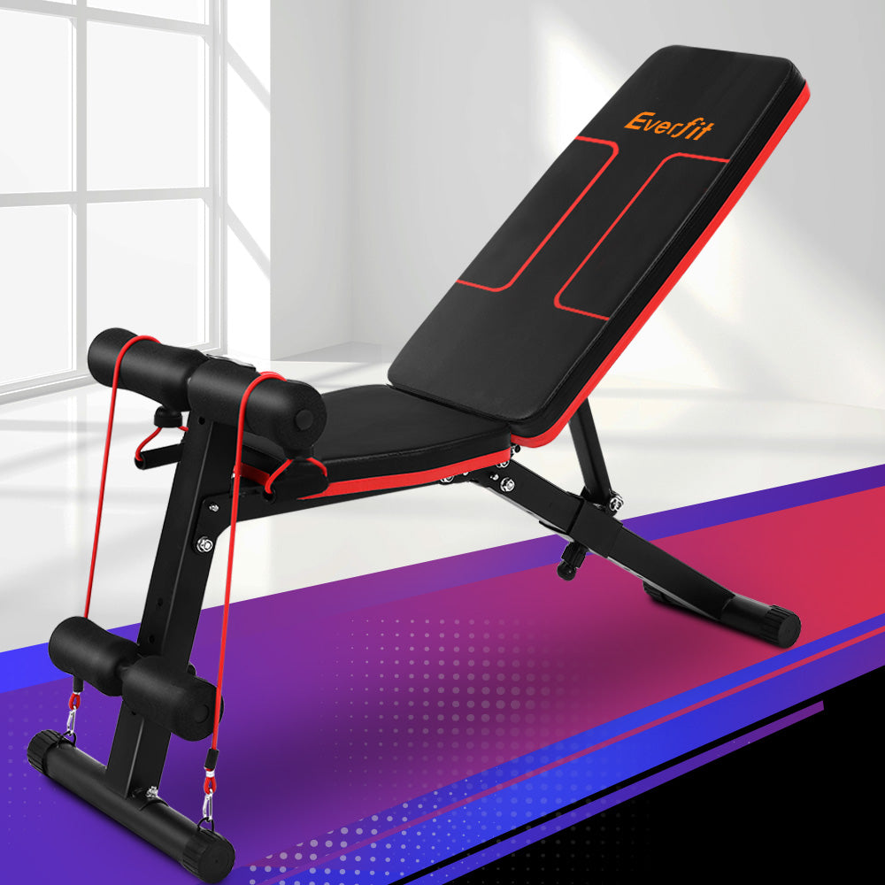 Exercise Benches: Everfit Weight Bench Adjustable FID Bench Press Home Gym 150kg Capacity