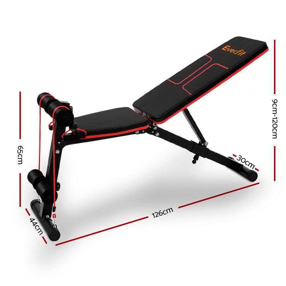Exercise Benches: Everfit Weight Bench Adjustable FID Bench Press Home Gym 150kg Capacity