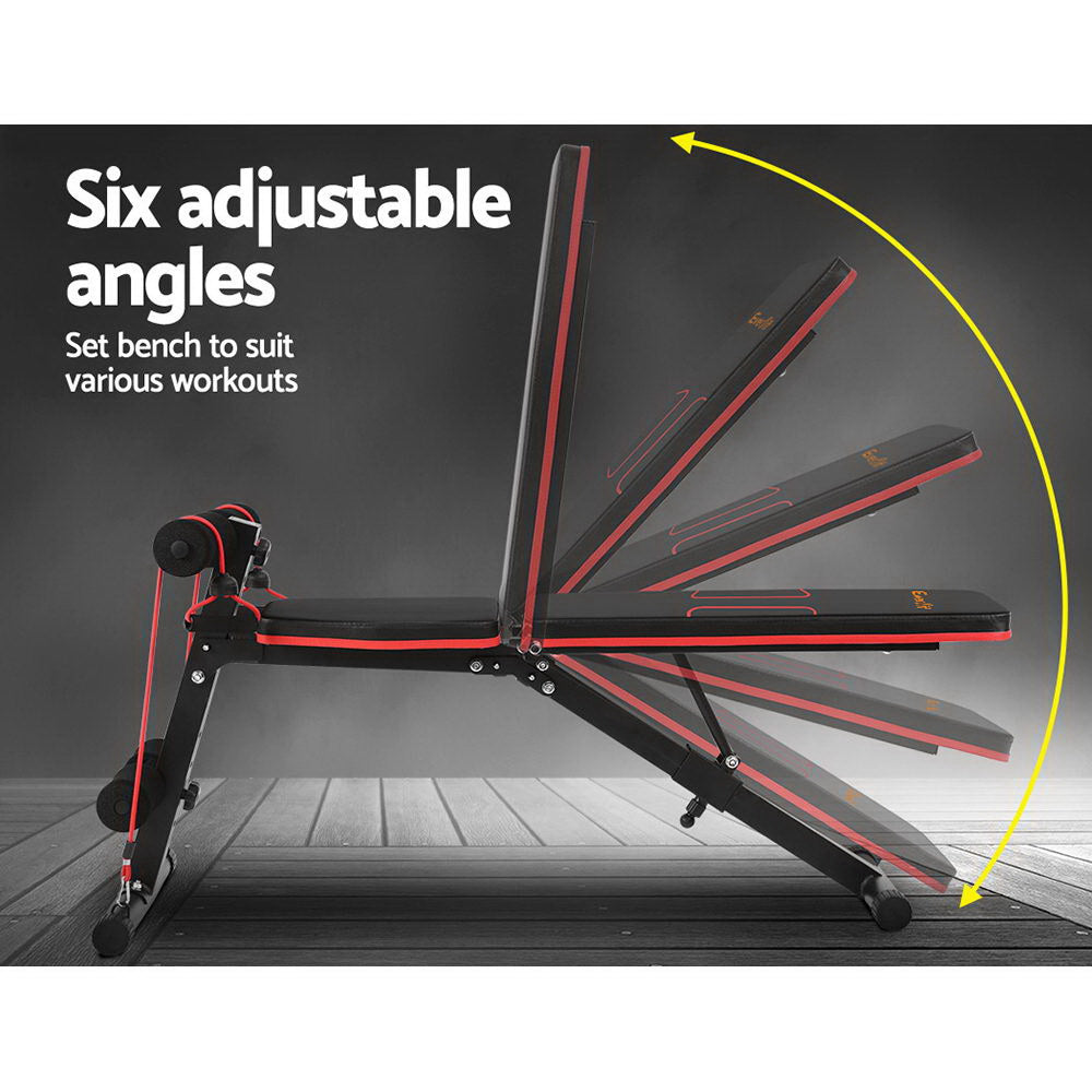 Exercise Benches: Everfit Weight Bench Adjustable FID Bench Press Home Gym 150kg Capacity