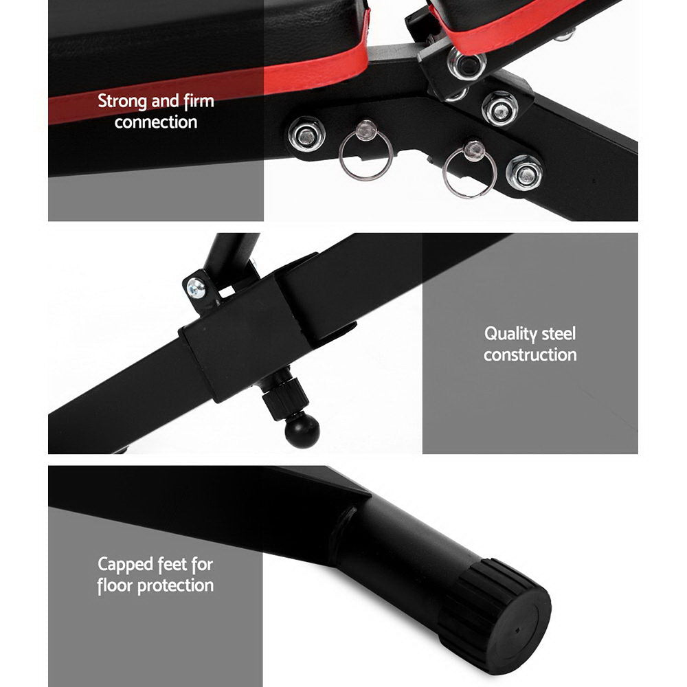 Exercise Benches: Everfit Weight Bench Adjustable FID Bench Press Home Gym 150kg Capacity