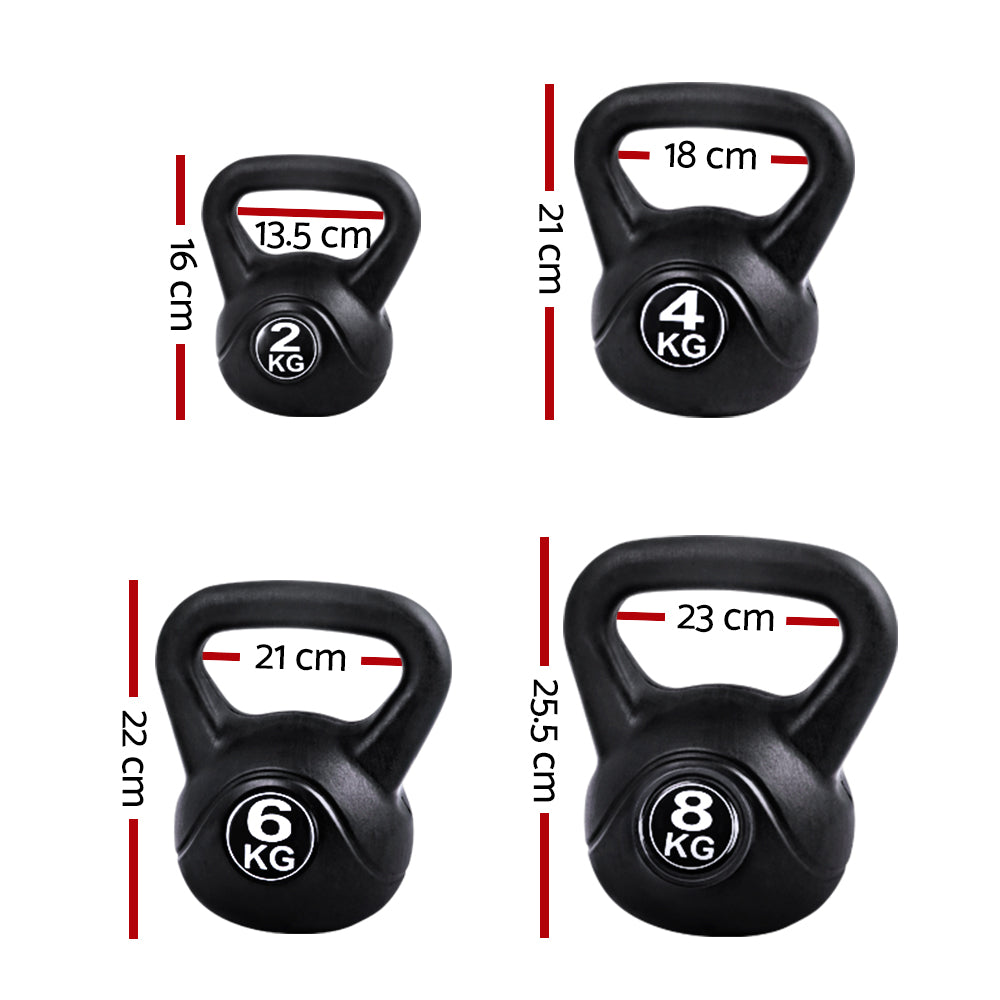 Free Weights: Everfit 22kg Kettlebell Set Weight Lifting Kettlebells Bench Dumbbells Gym Home