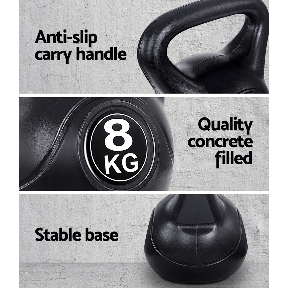 Free Weights: Everfit 22kg Kettlebell Set Weight Lifting Kettlebells Bench Dumbbells Gym Home