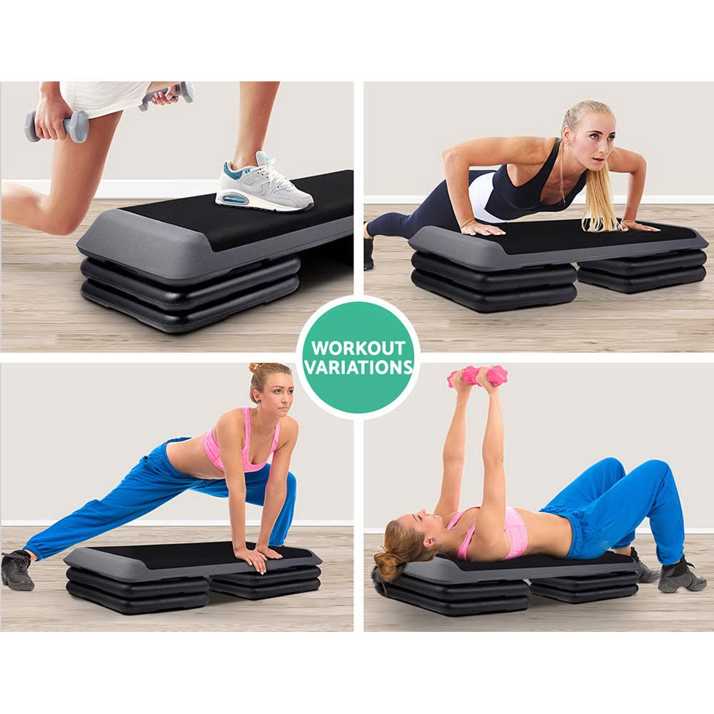 Gym & Training Step: Everfit 2X Aerobic Step Riser Exercise Stepper Block Gym Home Fitness