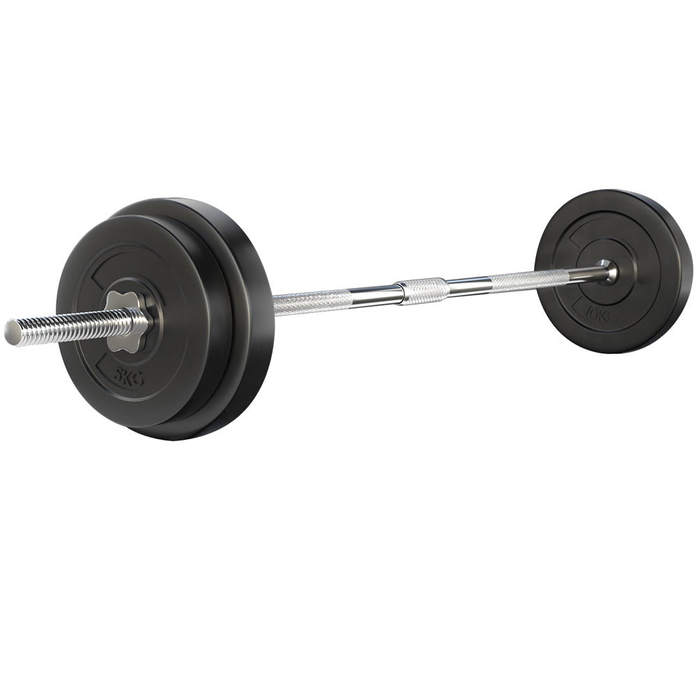 Exercise Benches: Everfit 38kg Barbell Set Weight Plates Bar Lifting Bench 168cm