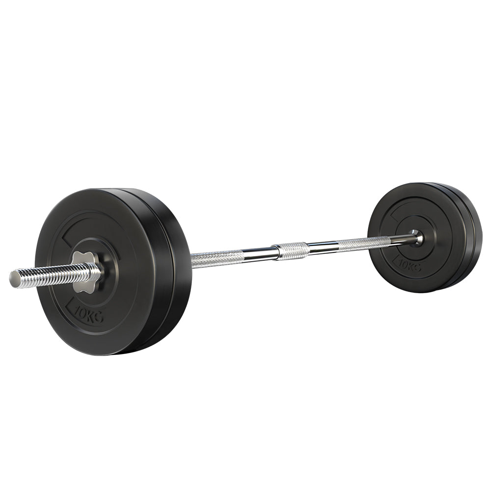 Exercise Benches: Everfit 48kg Barbell Set Weight Plates Bar Lifting Bench 168cm