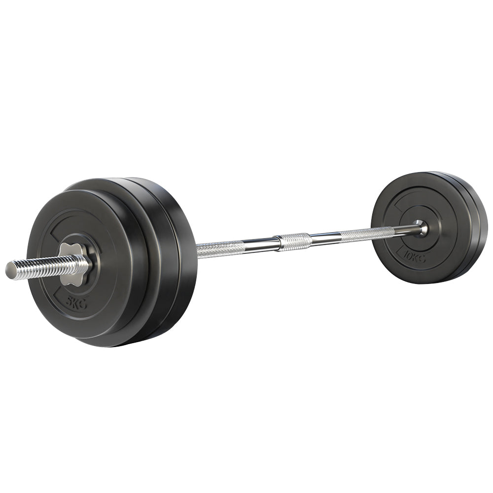 Exercise Benches: Everfit 58kg Barbell Set Weight Plates Bar Lifting Bench 168cm