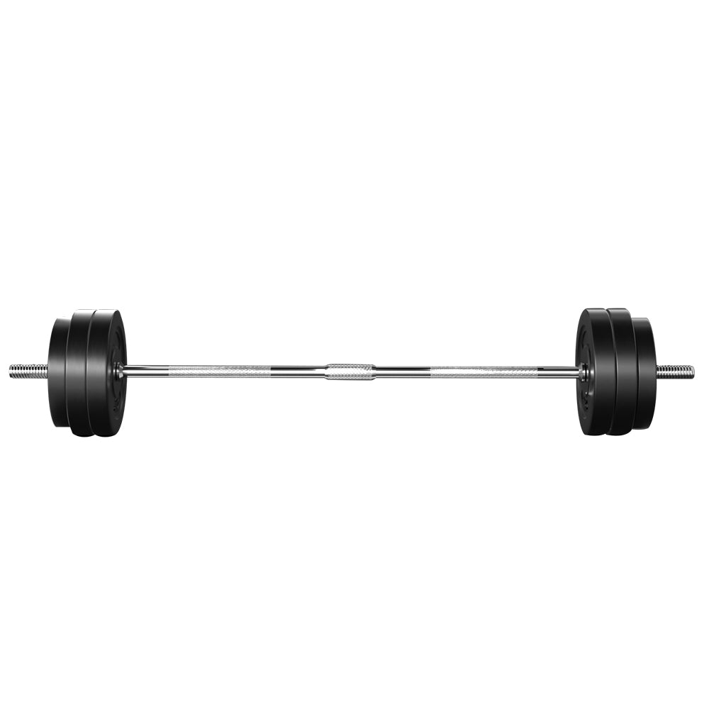 Exercise Benches: Everfit 58kg Barbell Set Weight Plates Bar Lifting Bench 168cm
