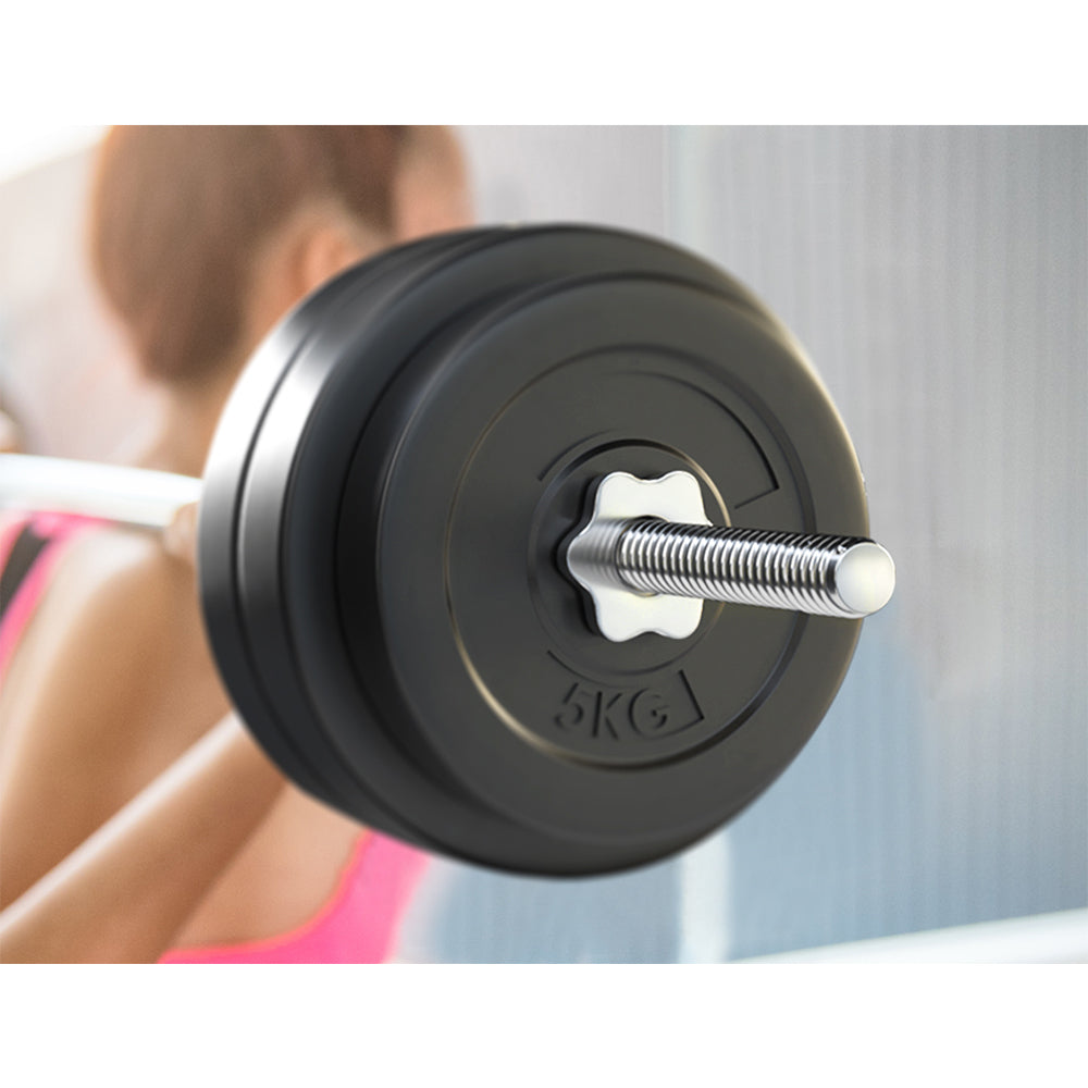Exercise Benches: Everfit 58kg Barbell Set Weight Plates Bar Lifting Bench 168cm