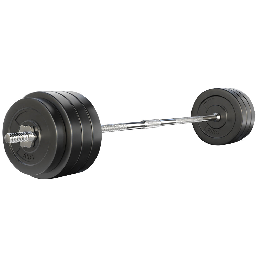 Exercise Benches: Everfit 78kg Barbell Set Weight Plates Bar Lifting Bench 168cm