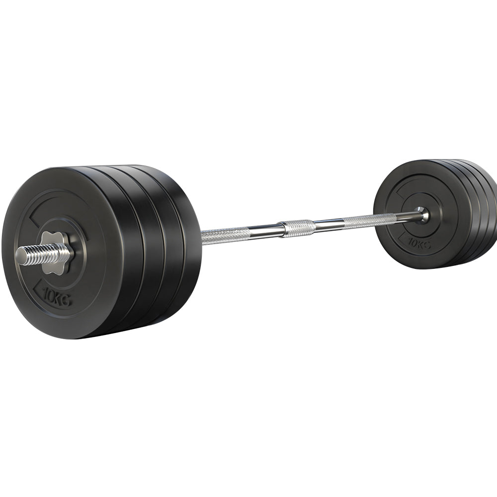 Exercise Benches: Everfit 88kg Barbell Set Weight Plates Bar Lifting Bench 168cm