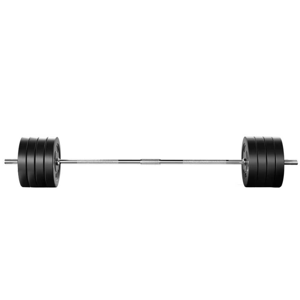 Exercise Benches: Everfit 88kg Barbell Set Weight Plates Bar Lifting Bench 168cm