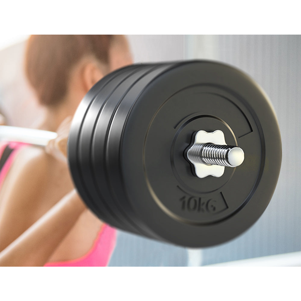 Exercise Benches: Everfit 88kg Barbell Set Weight Plates Bar Lifting Bench 168cm