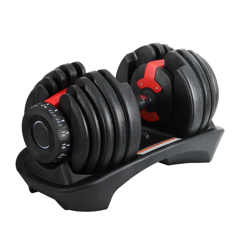 Free Weights: Everfit 24kg Dumbbells Adjustable Dumbbell Weight Plates Home Gym