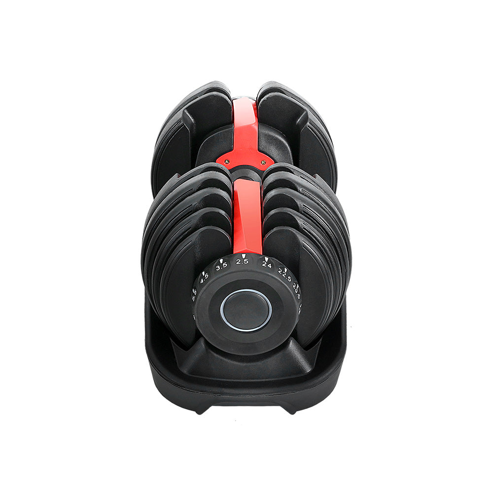 Free Weights: Everfit 24kg Dumbbells Adjustable Dumbbell Weight Plates Home Gym