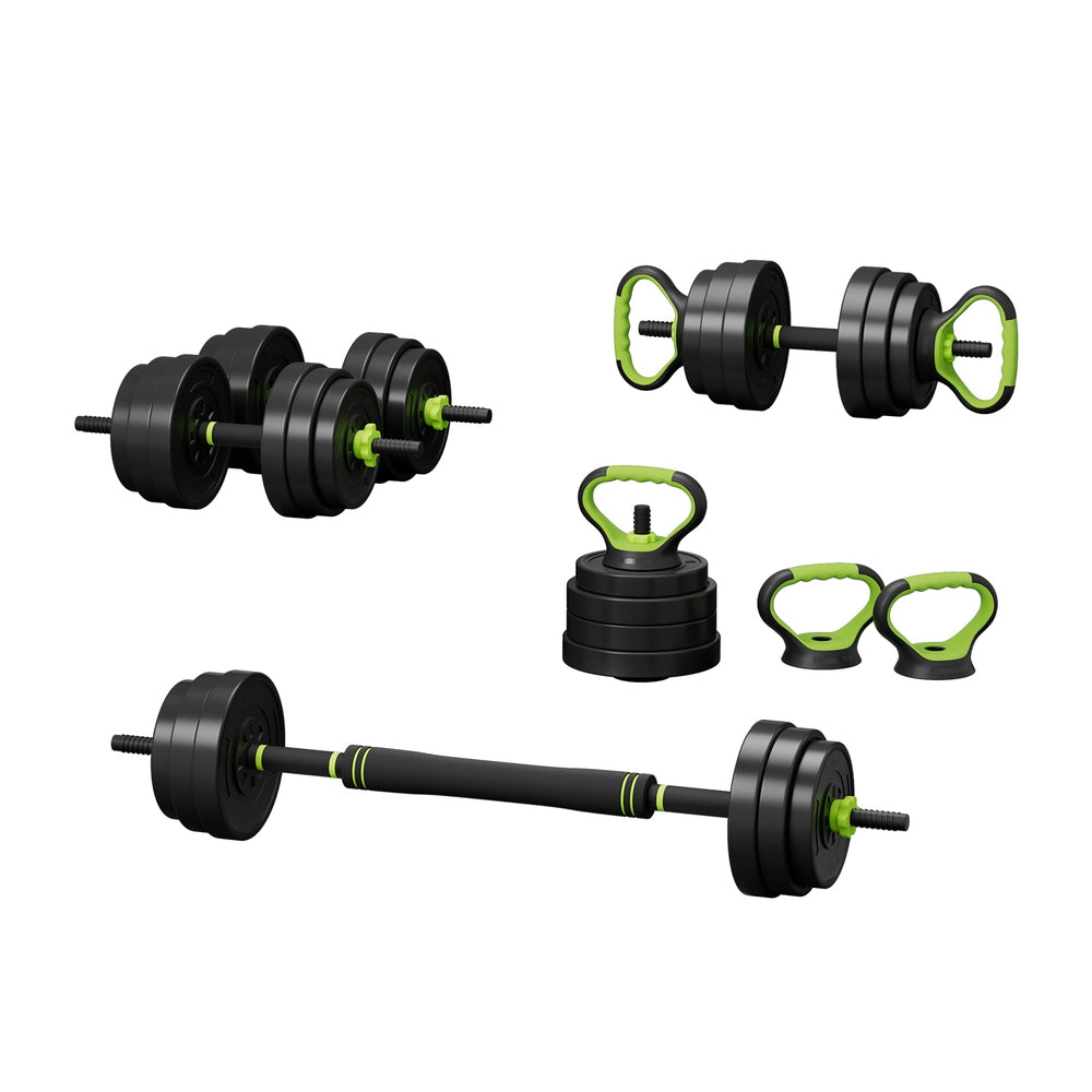 Free Weights: Everfit 25kg Adjustable Dumbbells Set Kettle Bell Weight Plates Barbells Gym