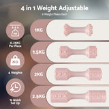 Free Weights: Everfit 2x2.5kg Adjustable Dumbbell Set Weights Set 4-in-1 Home Gym Workout Strength Training