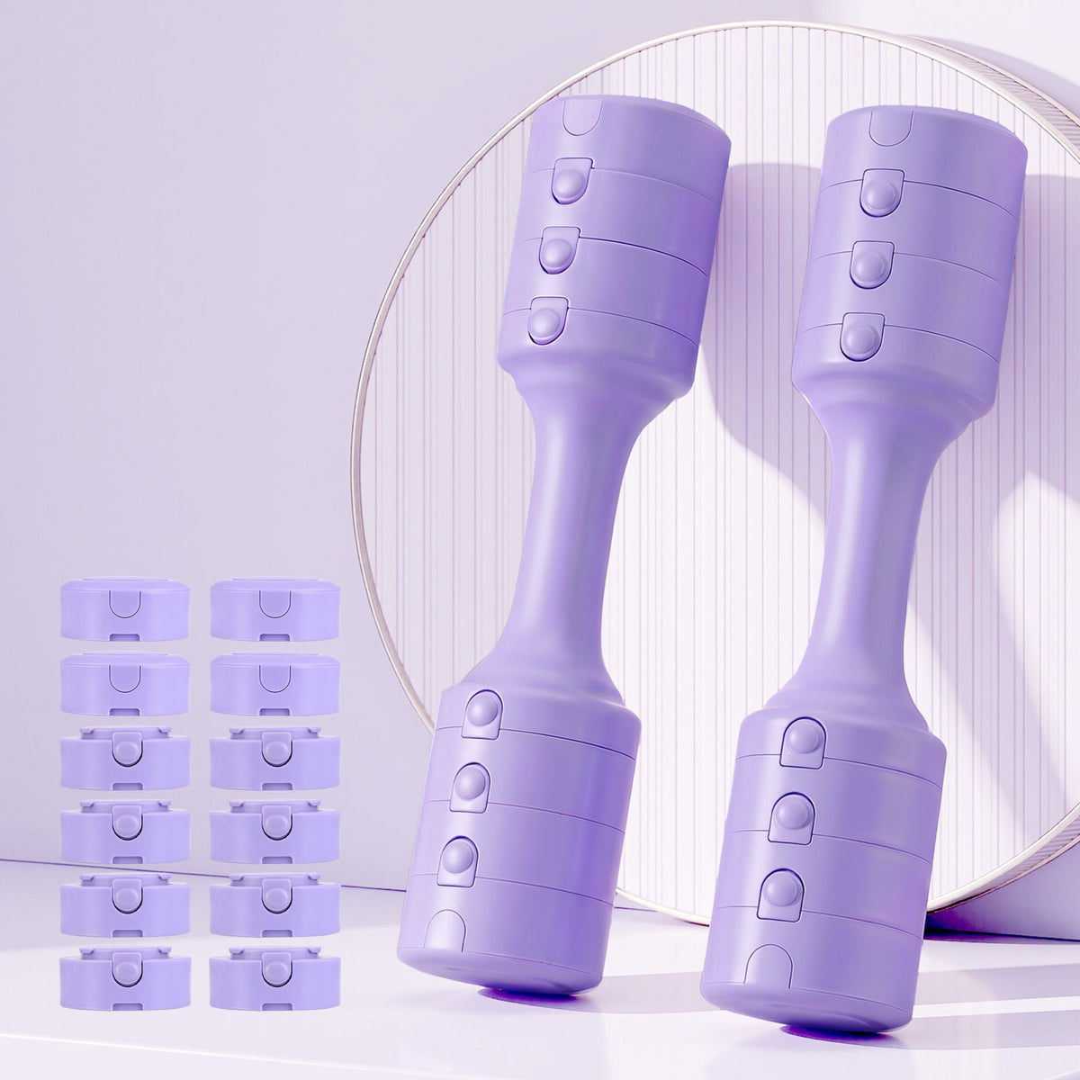 Everfit Adjustable Dumbbell Set 2.5kg x 2 Weights Set 4-in-1 for Women Home Gym Purple