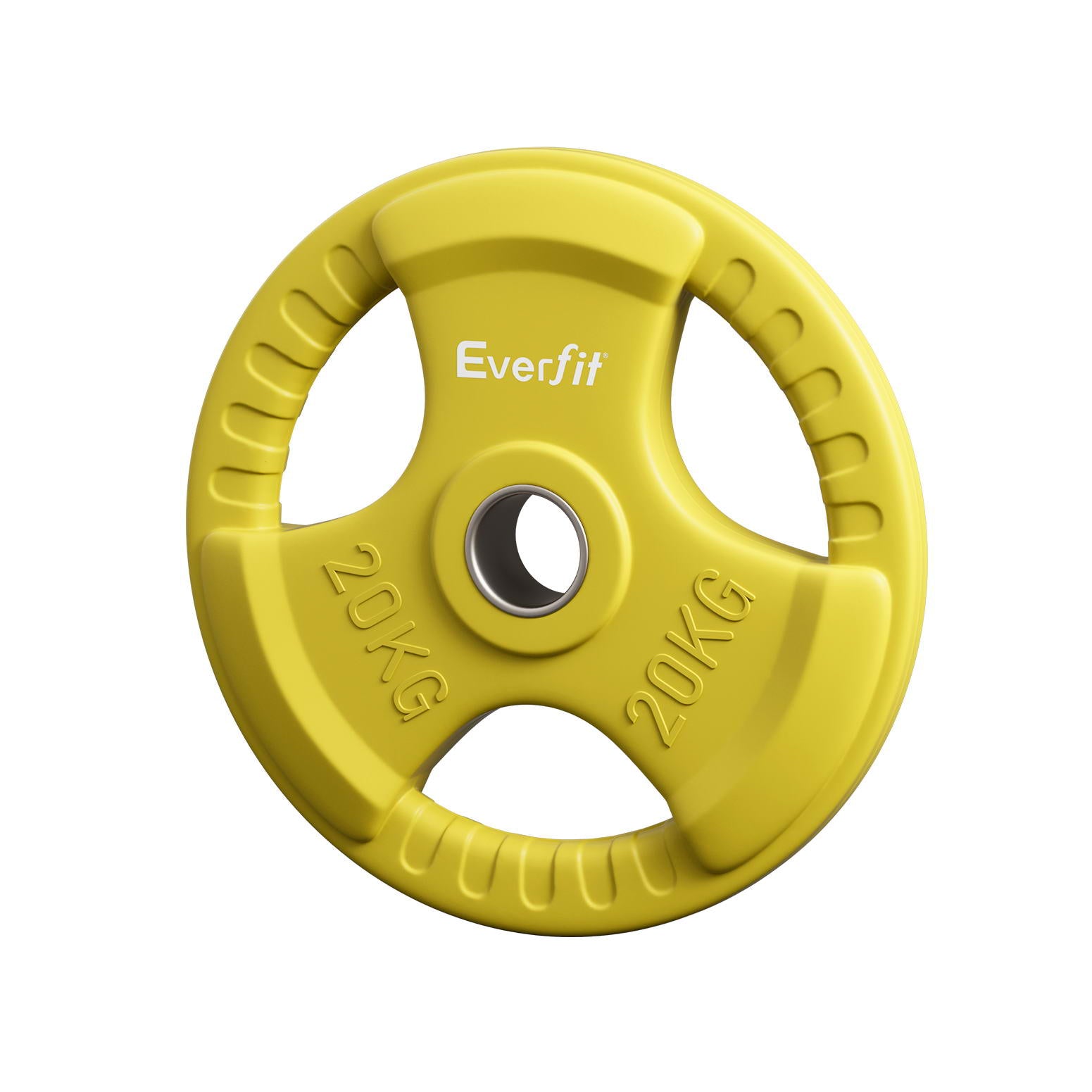 Free Weights: Everfit Weight Plates Olympic 20kg Dumbbell Barbell Plate Weight Lifting Home Gym Yellow