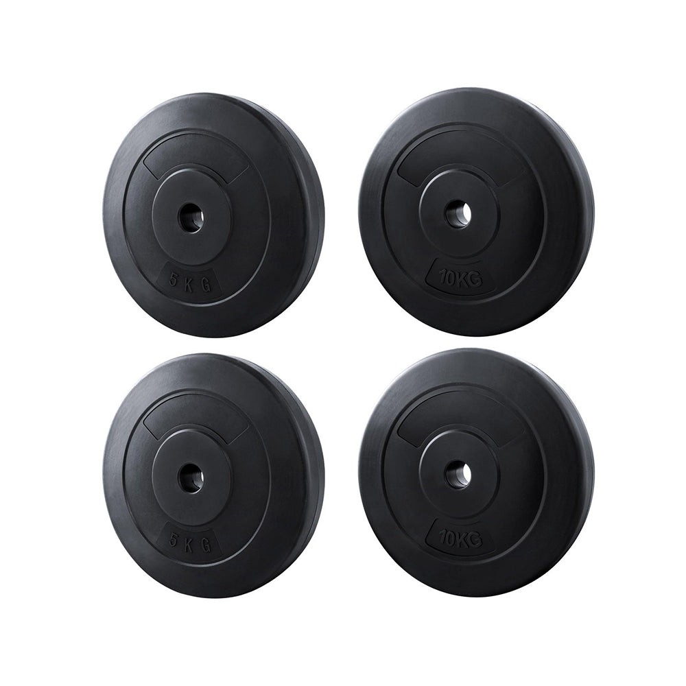 Free Weights: Everfit 30kg Barbell Weight Plates Standard Home Gym Press Fitness Exercise