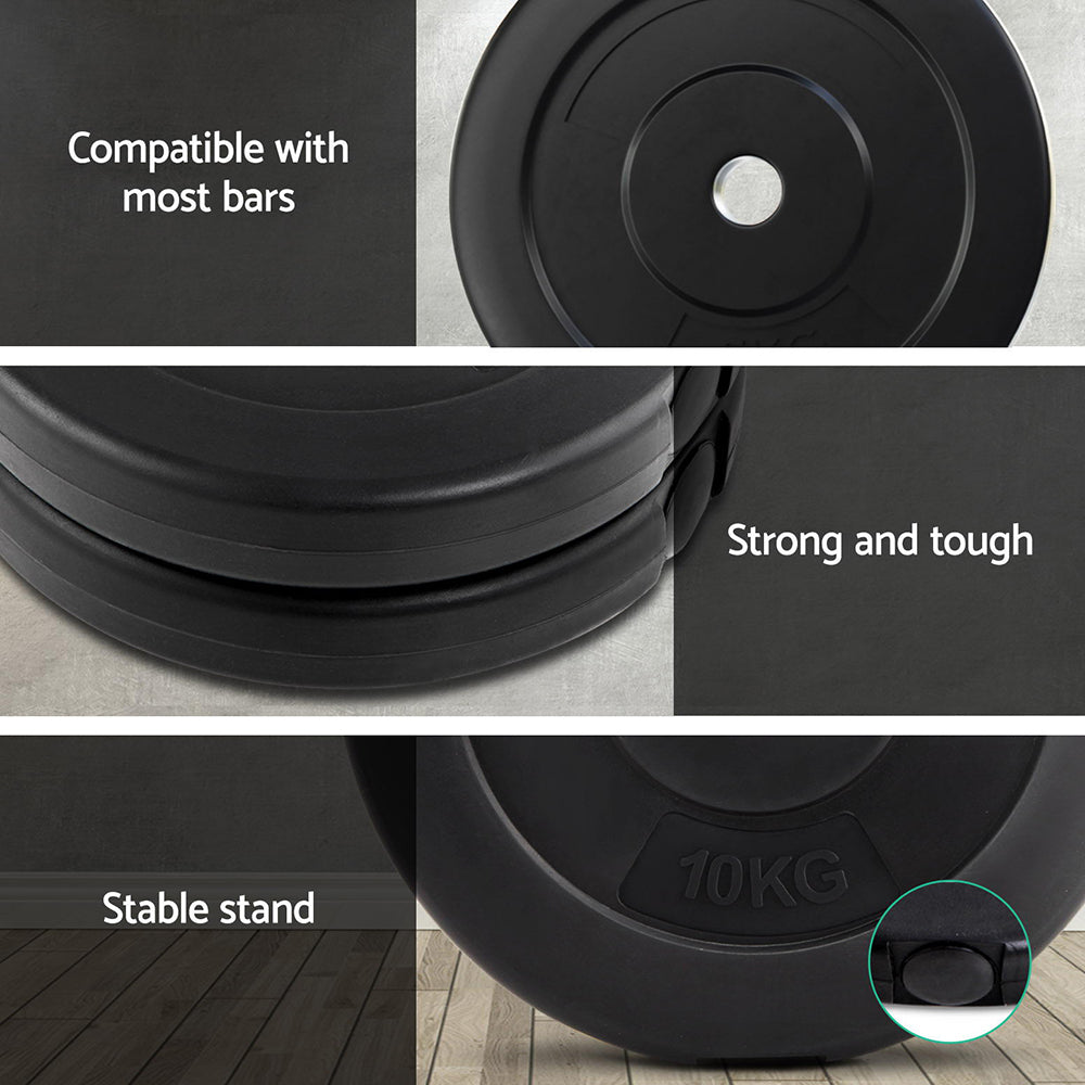 Free Weights: Everfit 30kg Barbell Weight Plates Standard Home Gym Press Fitness Exercise